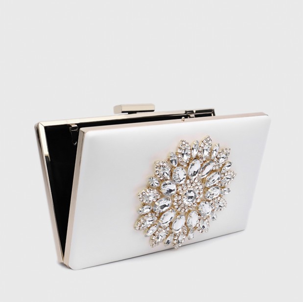 Luxus Strass Weiße Frauen Clutch Handtaschen Für Hochzeit Party Braut Handtasche Abend Kristall Sommer Taschen Damen Kleine Umhängetaschen CL1410