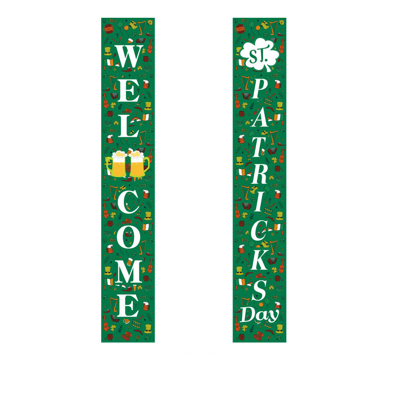 St. Patrick's Day Party Decoration Door Curtain Saint Patrick Green Clover Banner Irish Duuplet Flag Home Ornaments CPA4452 TT1111