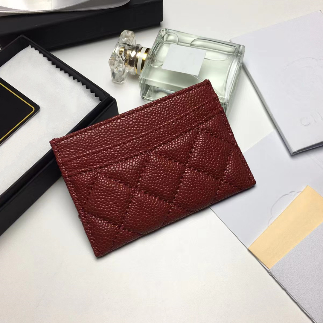 حامل بطاقة كافيار مصمم فاخر أصلي محفظة للنساء عملة أزياء
