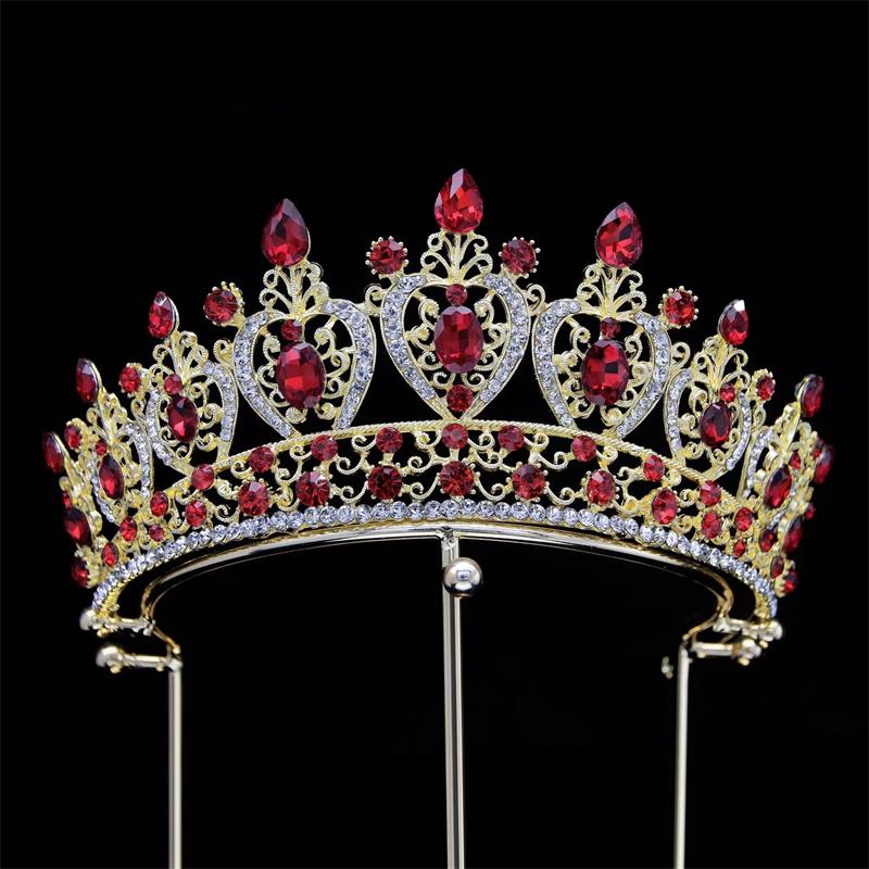 Bride Crown Diamond Pageant Pageant wielokolorowy stop Crystal Wedding Hair Ornament HA1378