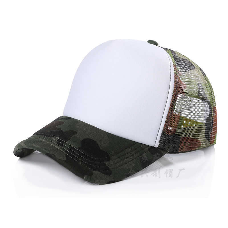 Hats Scarves Sets Camouflage Trucker Hats 5 Panels Blank Sun Hat Military Mesh Baseball Men Women Cap Adjustable Summer Sport Ball190R
