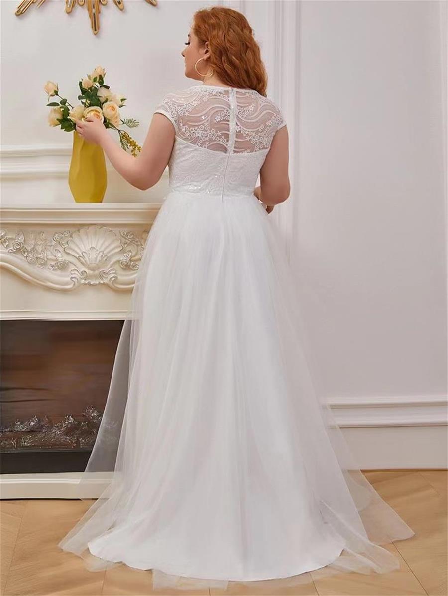 Large Wedding dress V-neck Decal Simple Elegant Bridal Dress party EP00235