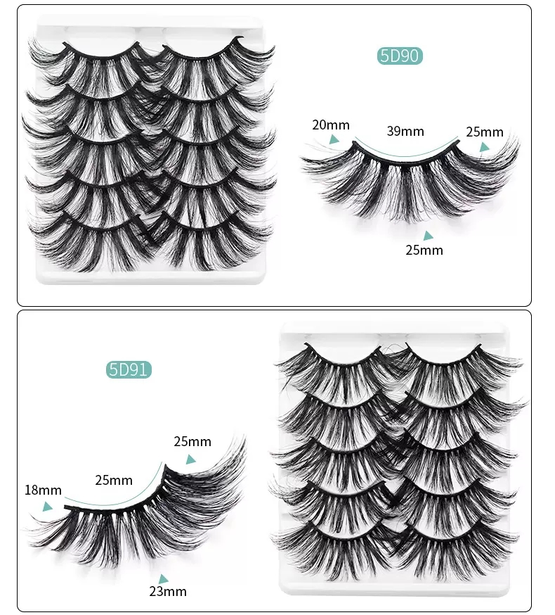 Lashes mink lash 25mm 5D Mink Hair False Eyelash Fluffy EyeLashes Extensions faux cils