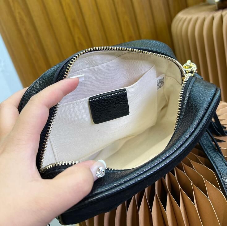 Cosmetic Bags Cases Women Camera Bag Shoulder Bags Suede Zipper Genuine Leather Patchwork Letter Adjustable Belt Strap Fa214E