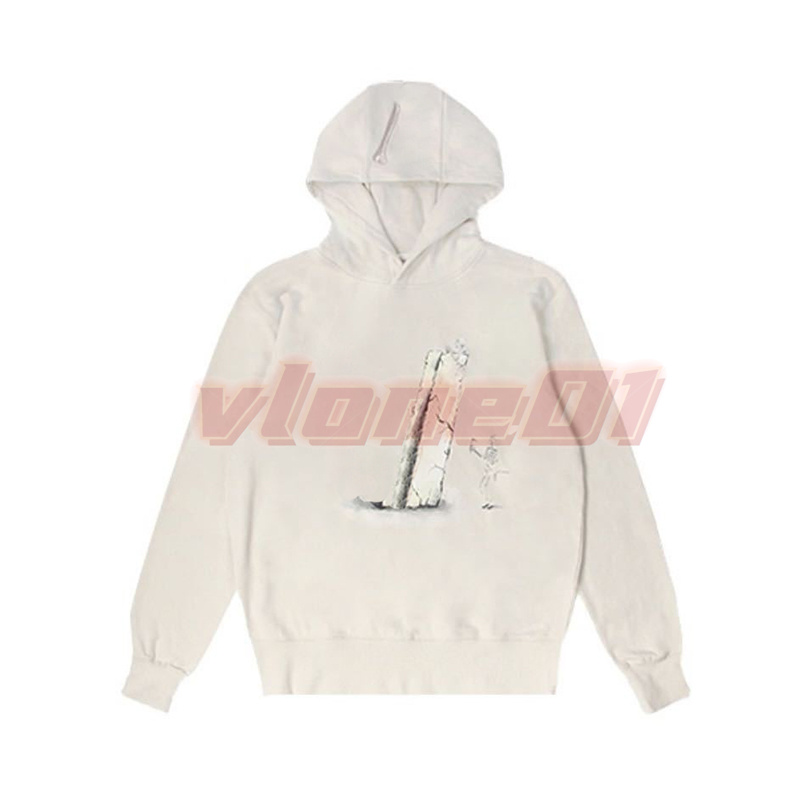 High Fashion Mens Embroidery Hoodies Womens Streetwear Sweatshirts Couples Skeleton Print Hooded Tops Size S-XL