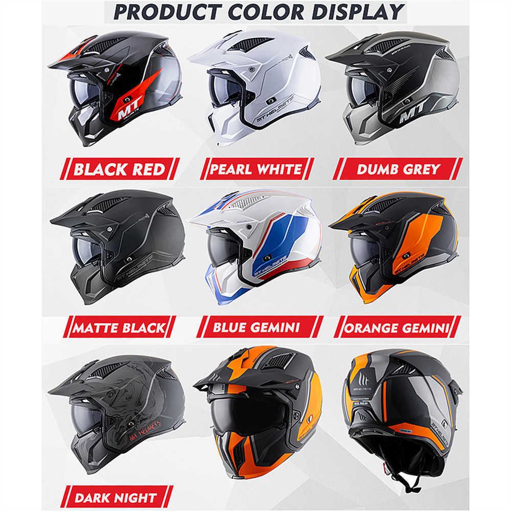 Hełmy rowerowe DOT ECE zatwierdził MT Off Road Motorcycle Hełm Mężczyźni Kobiety Wysokiej jakości Modułowy Motocross Racing Casco Moto Capacete T221107