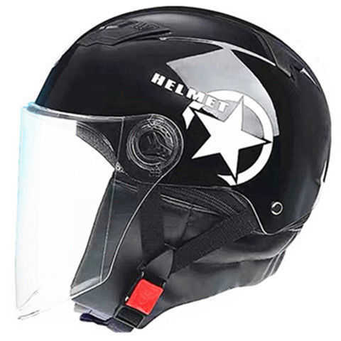 Casques de vélo Casque de moto électrique Moto Scooter Été Demi-casque avec lentille Casques de moto à face ouverte Casco Capacete Hommes Femmes 802 T221107