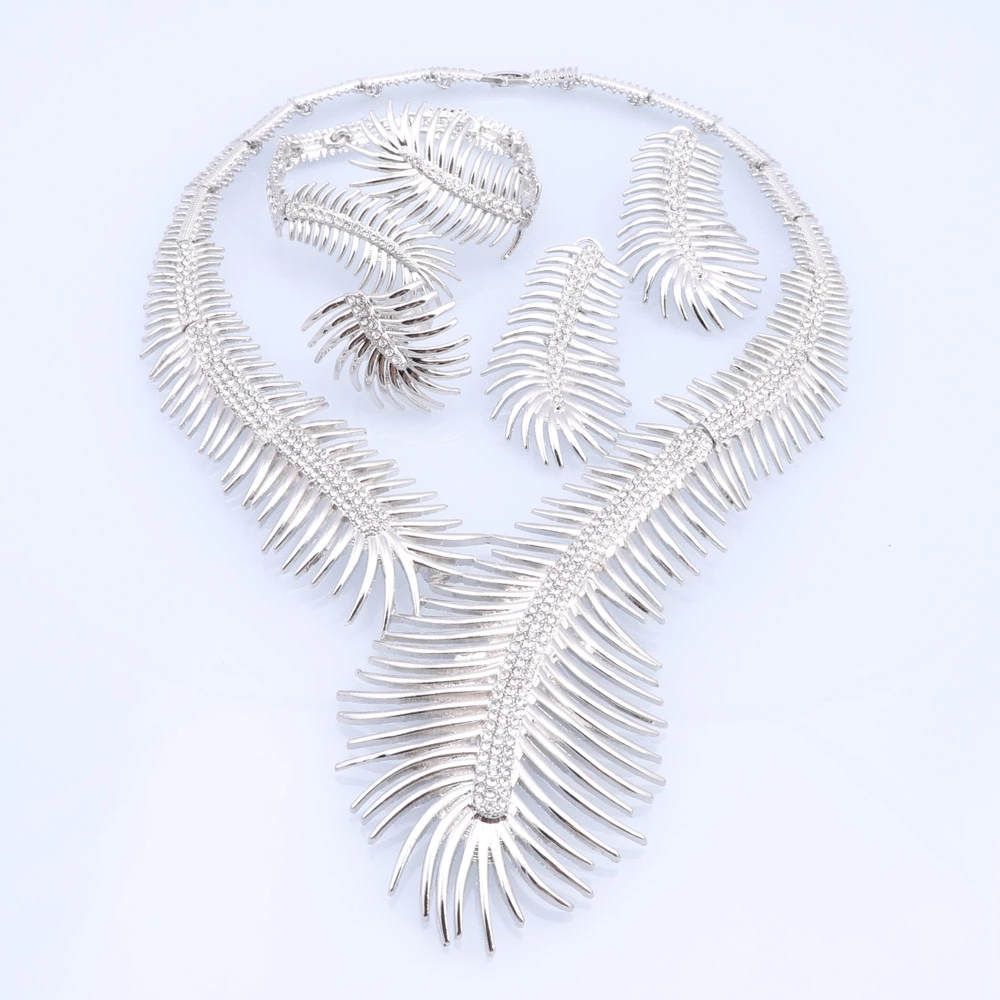Luxus Dubai Kristall Schmuck Sets Für Frauen Hochzeit Braut Gold Farbe Halskette Armband Ohrringe Ring Party Geschenk Sets