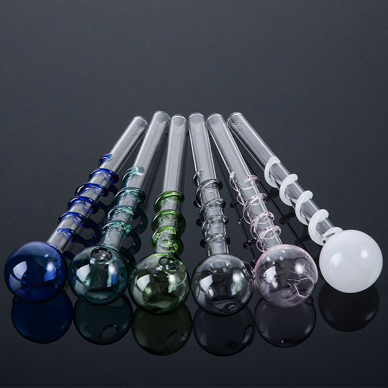 Heady Glass Oil Burner Pipes Pyrex Glass Bongs Rökning Pipe Mini Hand Dab Rigs Colorful Portable Hookahs SW26