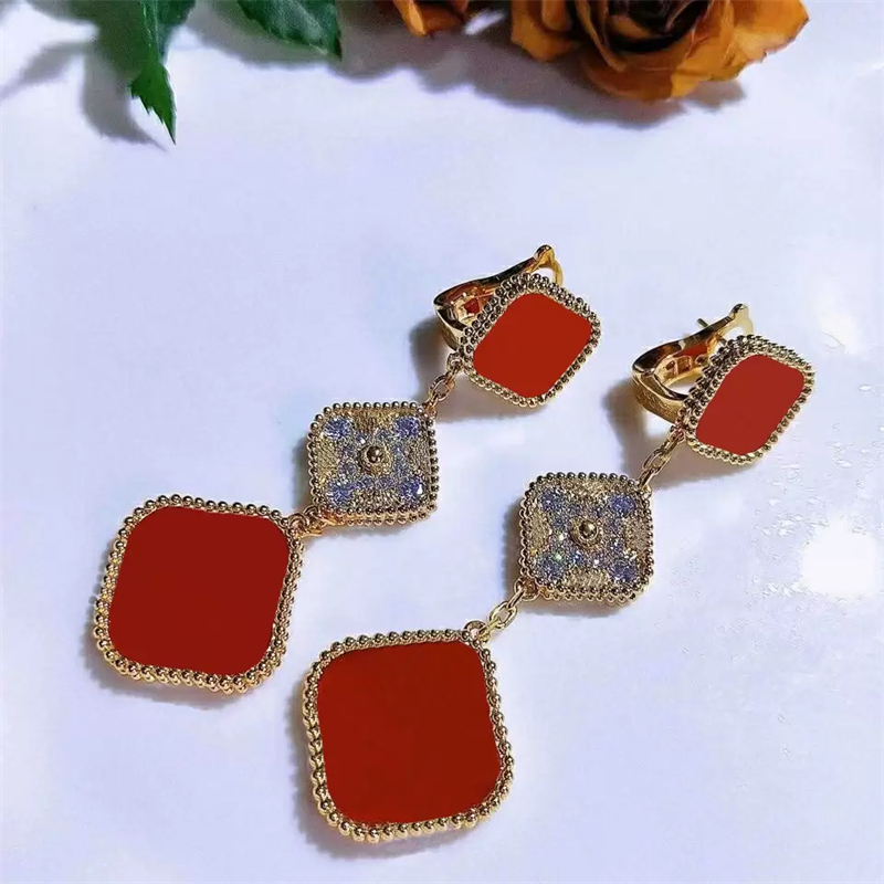 Fashion Brand Brand Charm earrings 4 Four Leaf Clover essential gifts for the holidays Classic -selling stud quality211H
