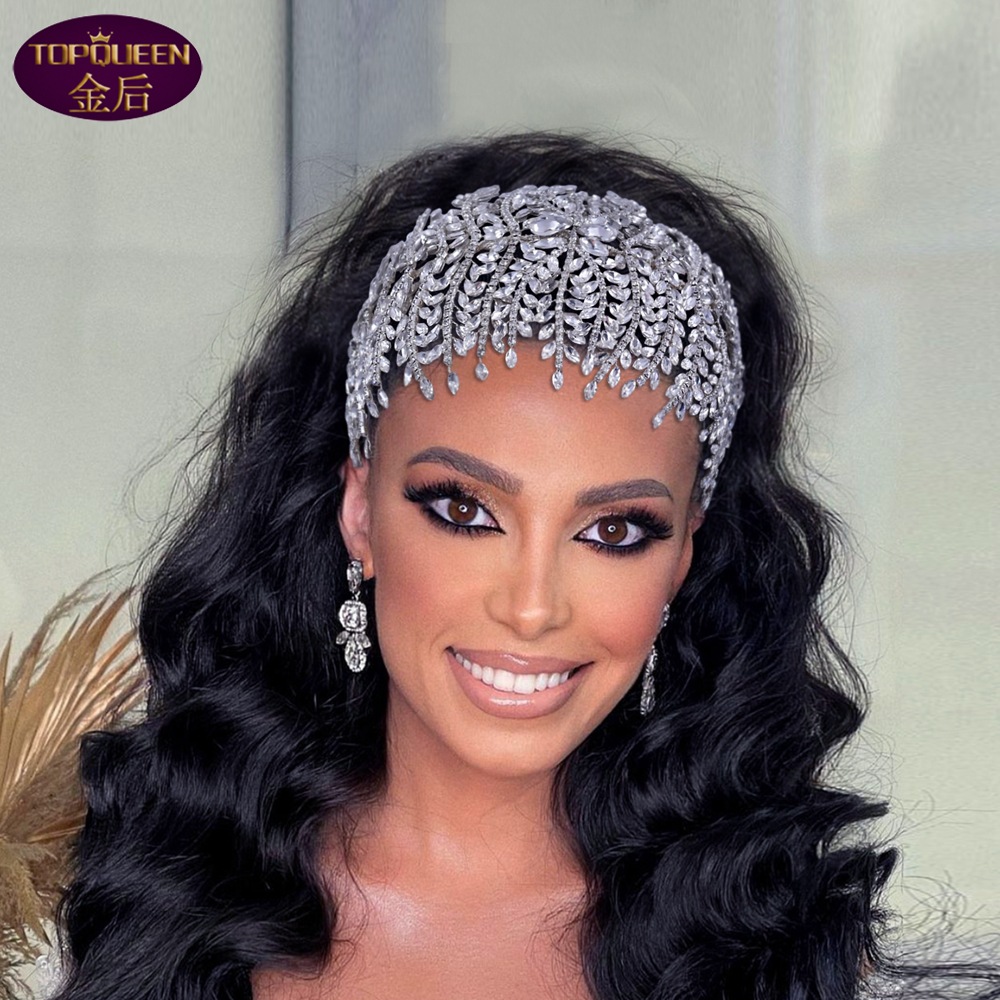 Luxurious Bridal CrownPiecces Mariage Bande Bride Hair Accessoires Himitone Headswear Alloy Flower Femme Tiara Hair Accessories CL1421