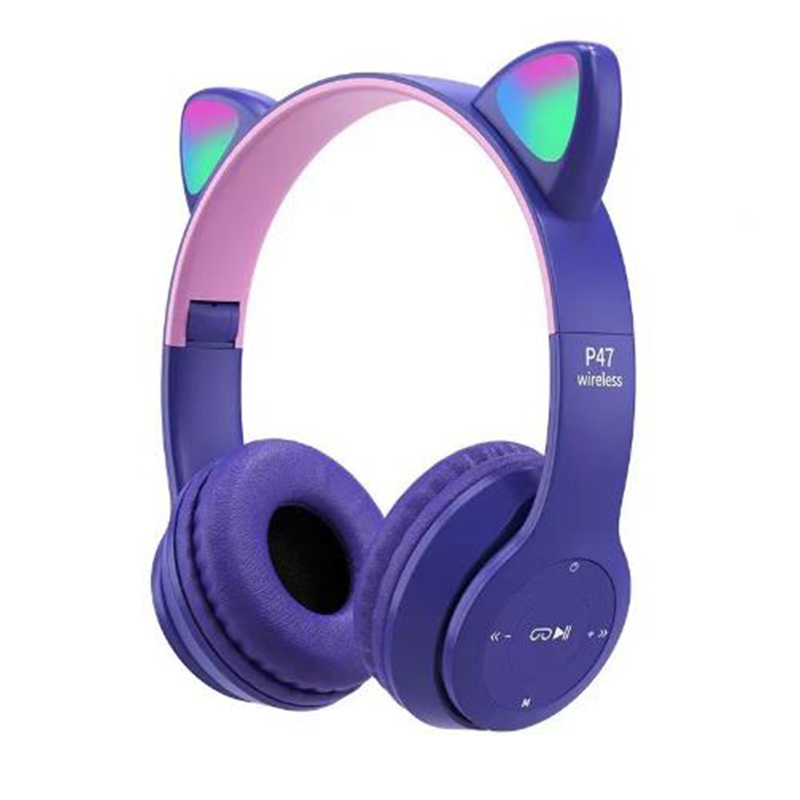 Multiolor Cool Glow P47M trådlös hörlurar Bluetooth -hörlurar hopfällbara för iOS Xiaomi Samsung Huawei hörlur