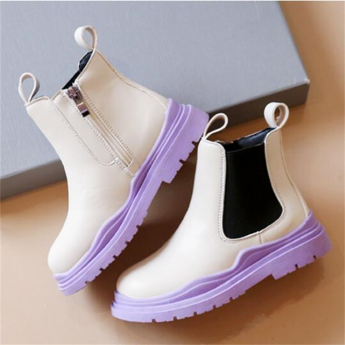 Chromatic Color Kids Martin Boots Autumn Winter Fashion Children  Ankle Boot Toddlers Baby Boys Girls Shoes Soft Platform Sneakers