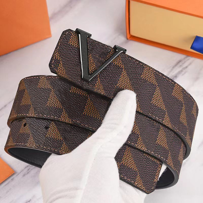 Mens belt woman designer belts for man designers Belts fashion buckle genuine leather waistbands plaid floral Print geometric wais3045
