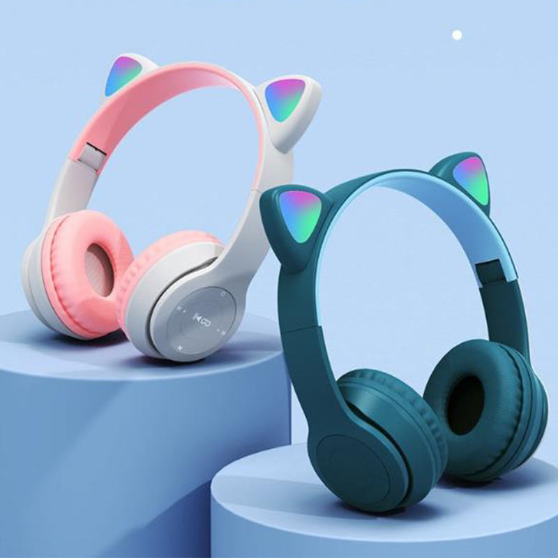 Multiolor Cool Glow P47M trådlös hörlurar Bluetooth -hörlurar hopfällbara för iOS Xiaomi Samsung Huawei hörlur