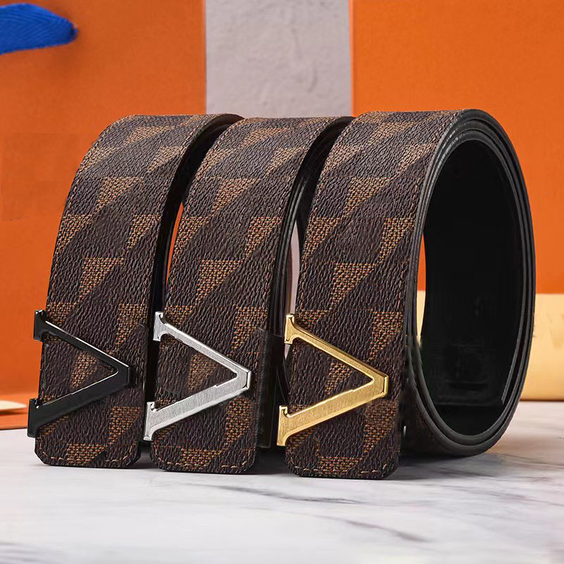 Mens belt woman designer belts for man designers Belts fashion buckle genuine leather waistbands plaid floral Print geometric wais3045