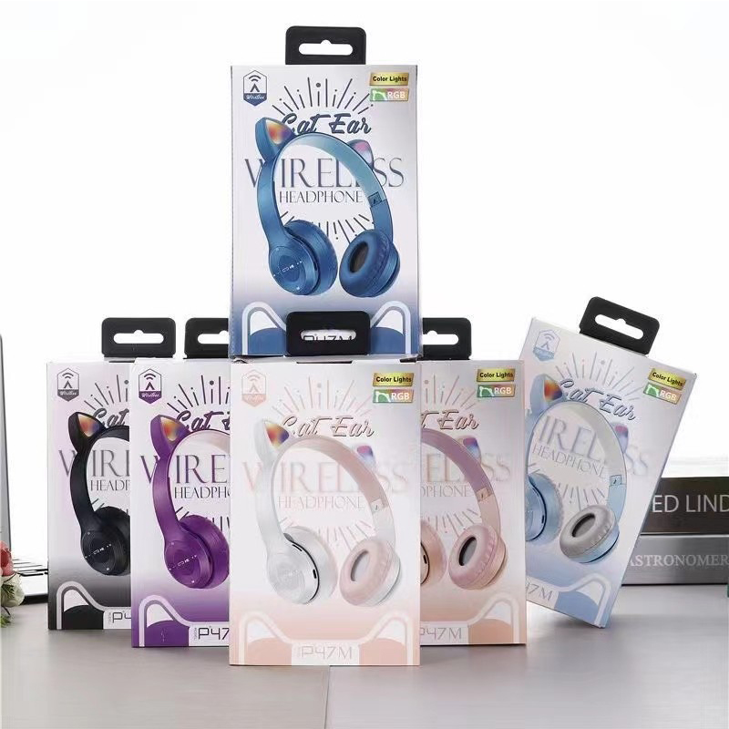 Multiolor Cool Glow P47M cuffie wireless auricolari Bluetooth pieghevoli IOS Xiaomi Samsung Huawei auricolare