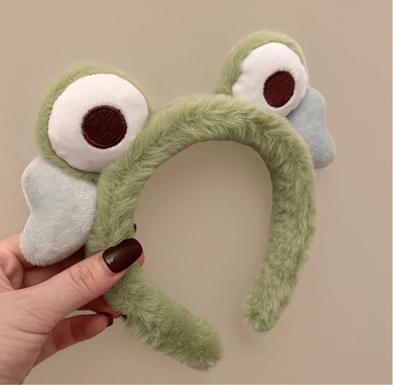 Korea Frog Hair-Band New Winter Women Face Wash Head Hoop Cartoon Faux Fur Hairband Girls Head-wear Gifts Baby kids Maternity Hair Accessories