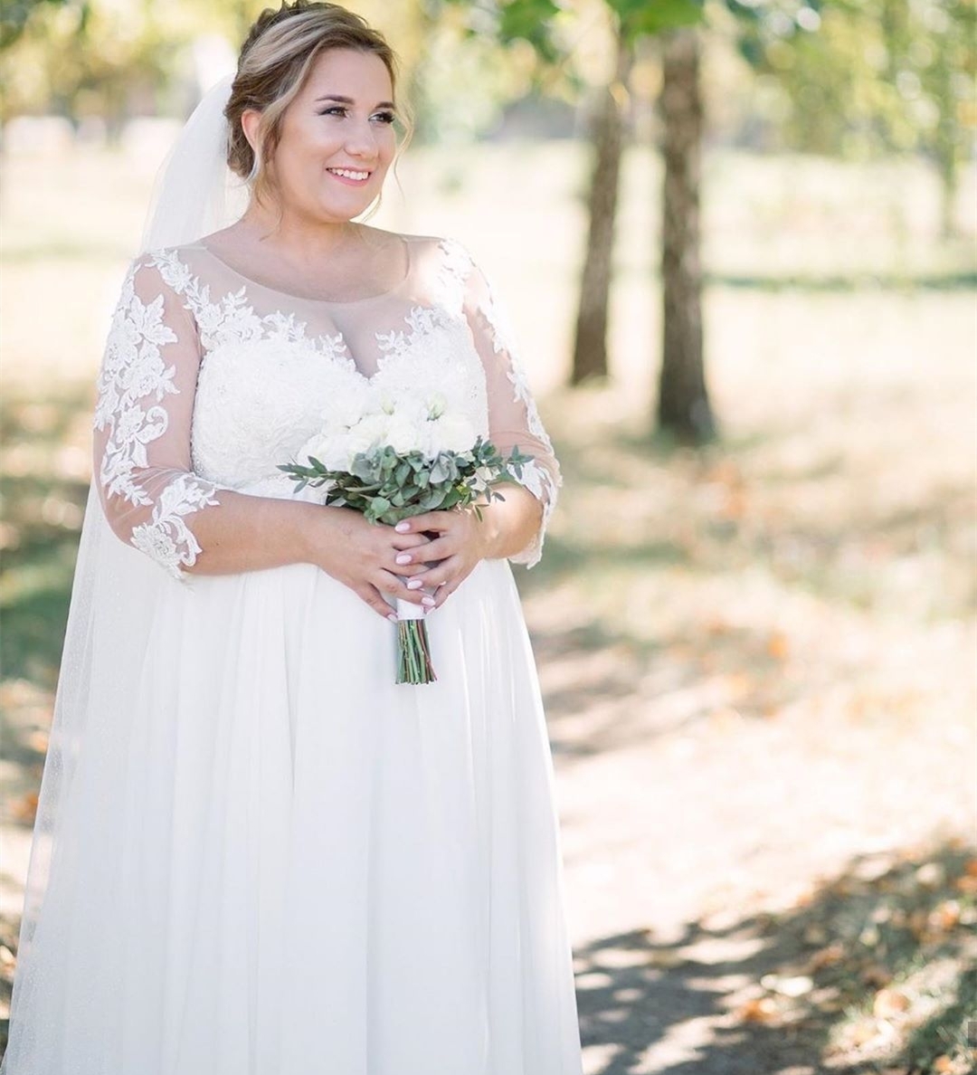 Robe de mariée grande taille enceinte, manches 3/4, ligne a, grande taille, avec des Appliques en dentelle, en mousseline de soie, robes de mariée élégantes pour femmes mariées