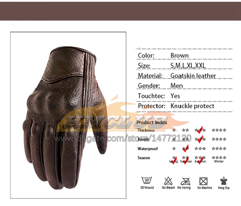 ST157 Motorrad Handschuhe Leder Touch Männer Braun Outdoor Sport Radfahren Handschuh Motorrad Racing guantes de moto luvas de motocicleta