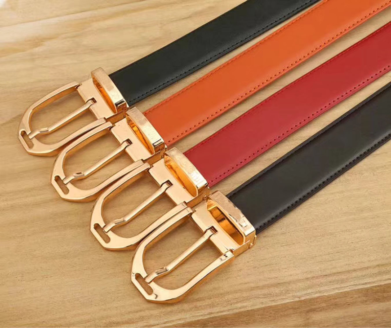 Summer Spring Fashion Design Man Buckle Pure Color Belts Black Belt Fa Shion Belt for Women Genuine Gold Belt Gift preto Ren Novo ano 