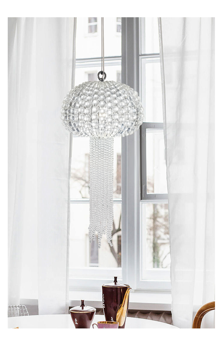 Lámparas colgantes de cristal de medusas Lámparas colgantes brillantes modernas LED Lámpara colgante de lujo americana Lámpara colgante europea francesa Art Deco Dormitorio Iluminación interior del hogar
