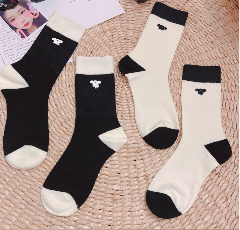 Chaussettes décontractées en coton mi-tendre longue