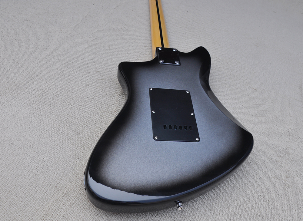 6-saitige E-Gitarre mit schwarzem Schlagbrett, Palisandergriffbrett und individuellem Service