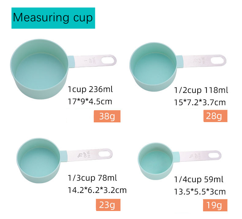 Multi -Final Final Spoons Cup Ferramentas de medição PP Acessórios para cozimento Aço inoxidável Manuseio de cozinha de cozinha 1223613