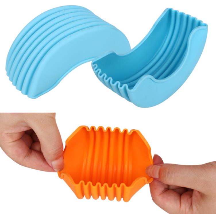 Épargnants alimentaires rétractable Sandwich Hamburger boîte fixe petits pains réutilisable Silicone Burger support étagères Hamburger Clip SN4250