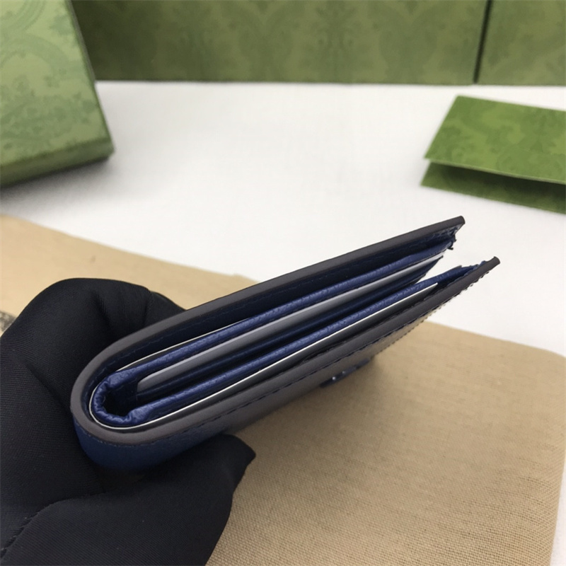 Män läder korta plånbok man purses pengar klipp kreditkort dollar blå färg plånböcker korthållare för man med låda