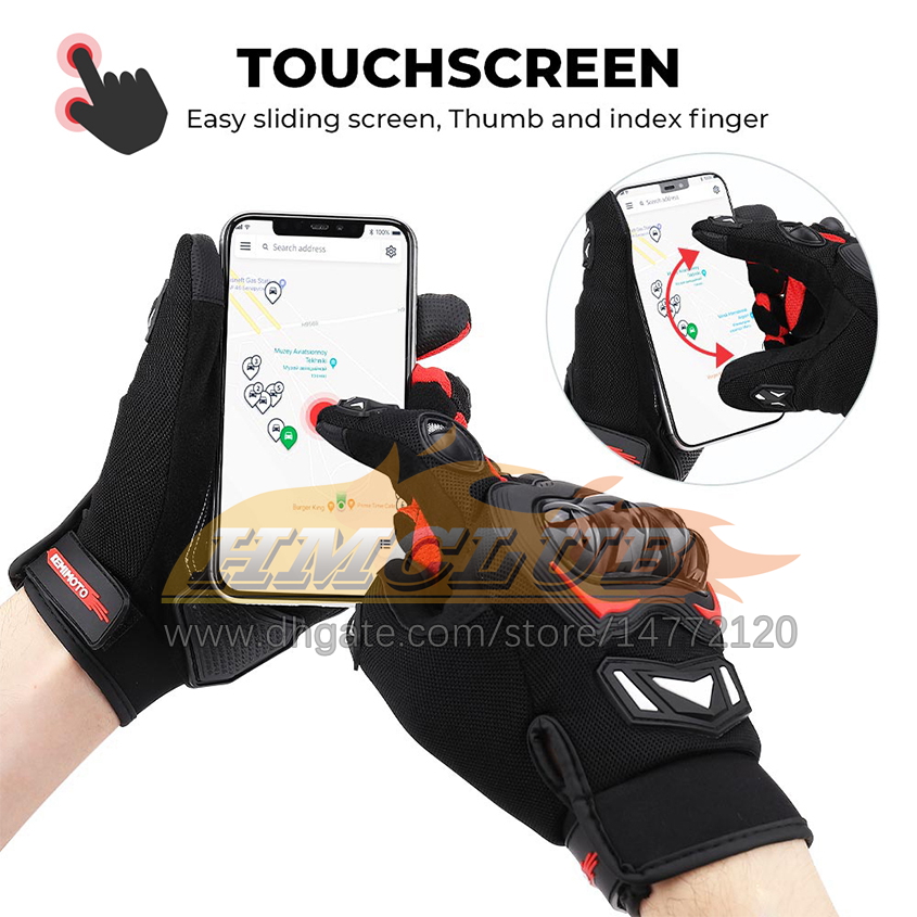 ST92 Motorcycle Gloves Touch Screen Summer Sports Luvas Motorcycle Protective MTB Guantes Gloves For Men Women Black