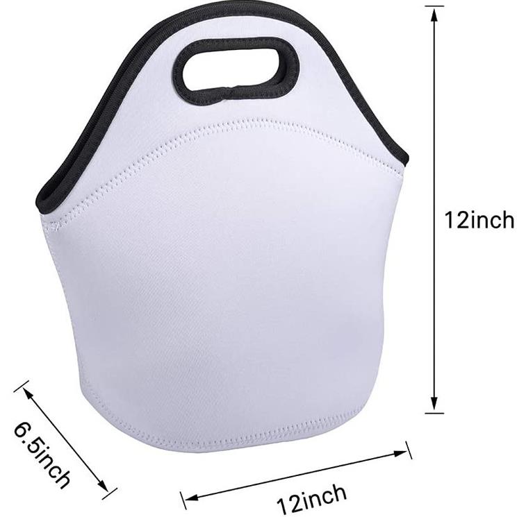 Reusable Sublimation Blanks Neoprene Insulated Lunch Bag Durable Waterproof Washable Lunch Tote Picnic Bags Box Carry Case Handbags SN180