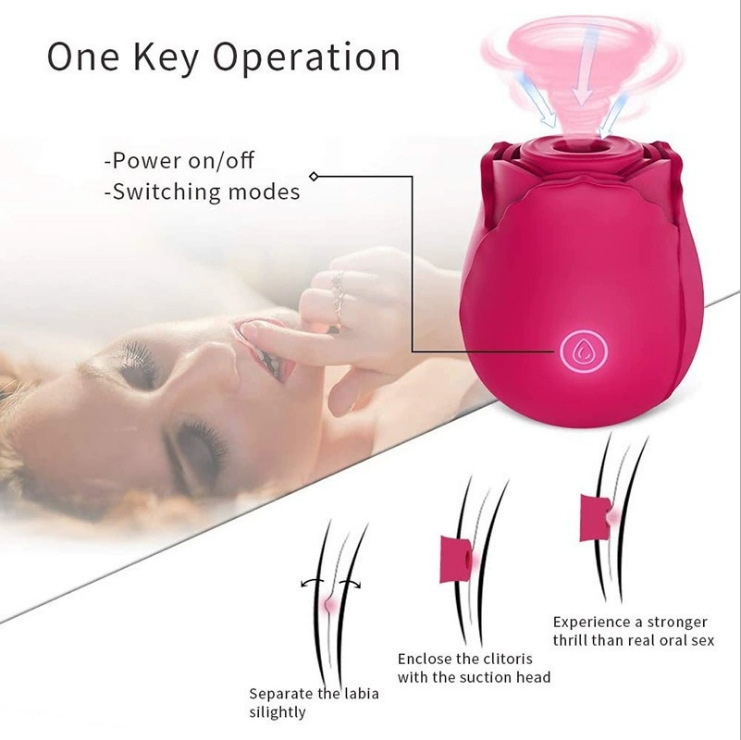 Estimulador de sexo de rosa femenina vibrador de pezones de cl￭toris con 7 modos vibrantes masajeador personal pareja femenina juguete para adultos