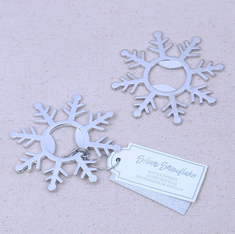Winterbruiloft gunsten Silver Snowflake Wine Bottle Opener Party Giveaway Gift voor Guest SN175