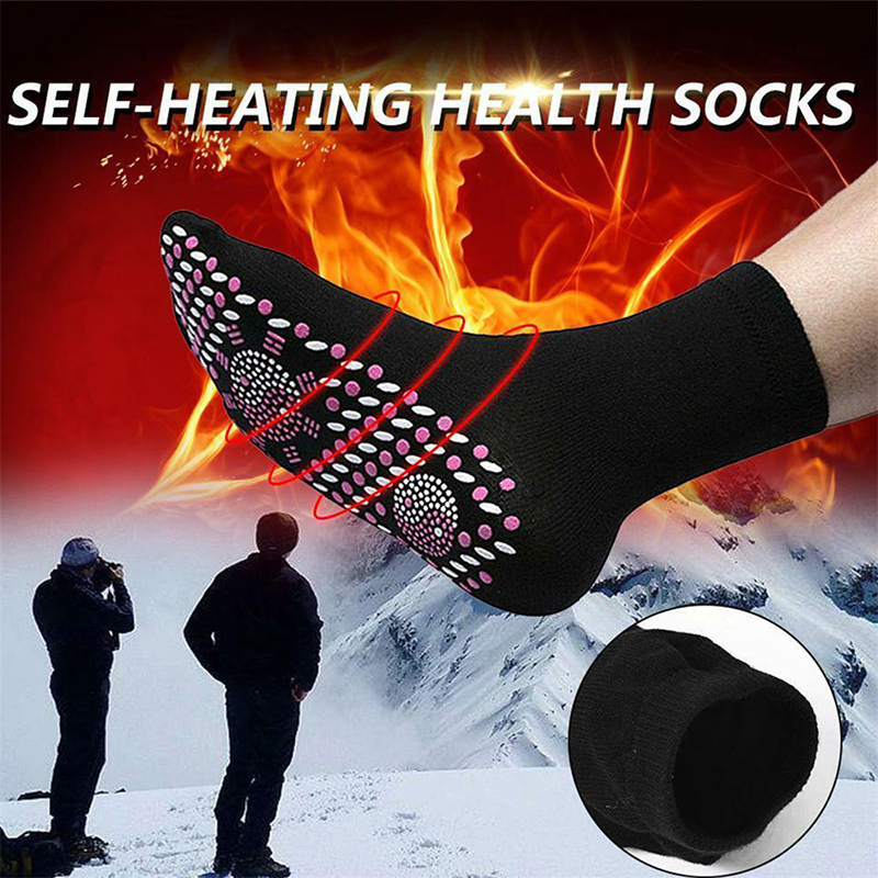 Chaussettes de traitement des pieds auto-chauffage des femmes d'hiver ski ski massage chauff￩ auto-chaussette courte magn￩tique