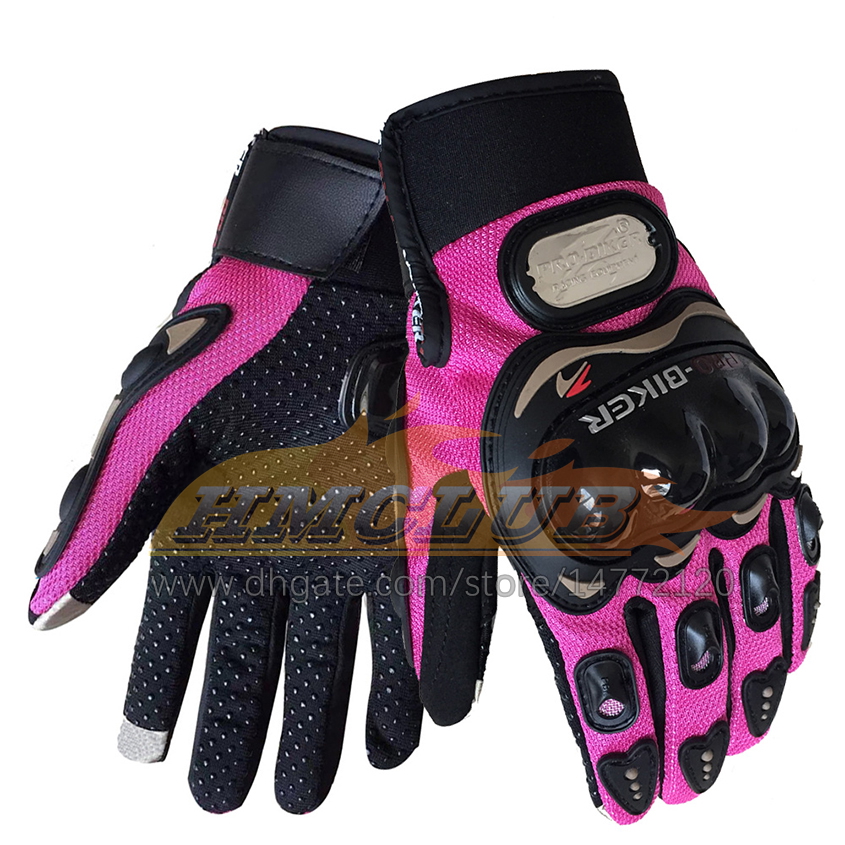 ST95 Rose Femmes Moto Écran Tactile Gants Motocross Doigt Complet Gants D'équitation D'été Brethable Luva Vélo Gants De Cyclisme