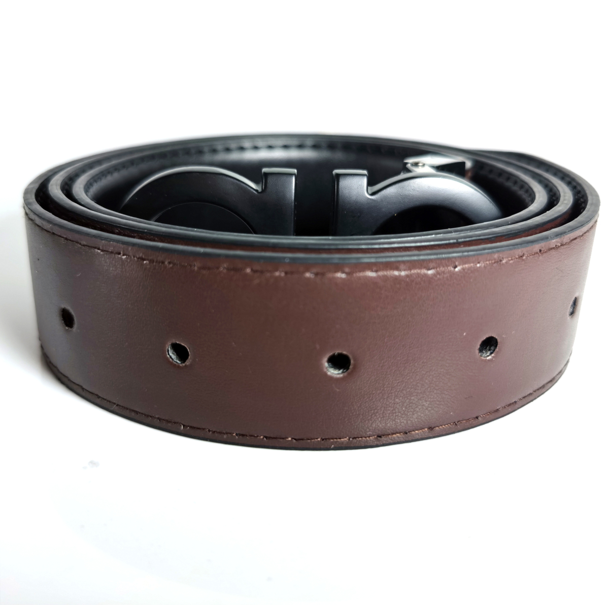 Cintura in pelle da uomo Cinture di design reversibili lisce nere e marroni Cintura larga 3,5 cm217G