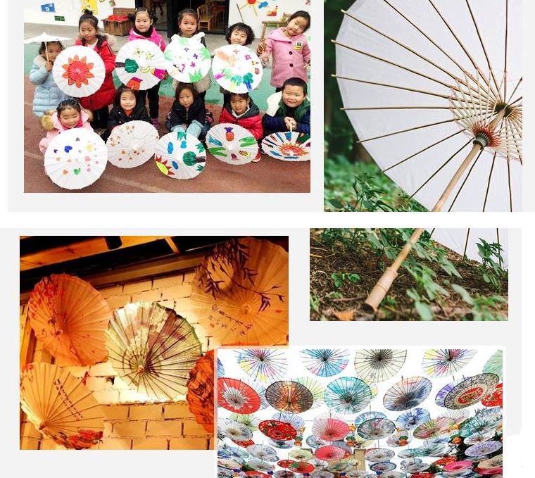 Parasols de mariage en papier blanc, 60 pièces, articles de beauté, Mini parapluie artisanal chinois, diamètre 60cm, SN1773660627