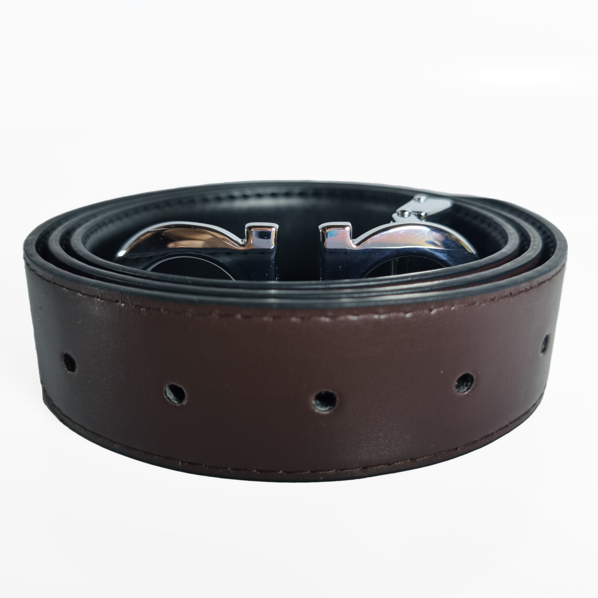 Lederen riem van heren zwart en bruin glad omkeerbare designer riemen 3 5 cm brede riem275o