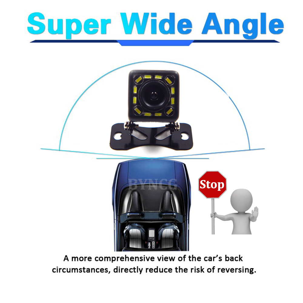 Universele auto achteruitkijkcamera voor auto 12 LED IR Night Vision Reversing Parking Assistance Monitor CCD Waterdicht 170 graden HD