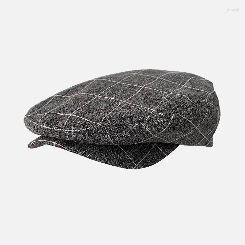Береты 2022, мужская шляпа Sboy, винтажная весенне-осенняя повседневная плоская кепка, клетчатая хлопковая кепка для мужчин и женщин, Gatsby Gorras BJM67273G