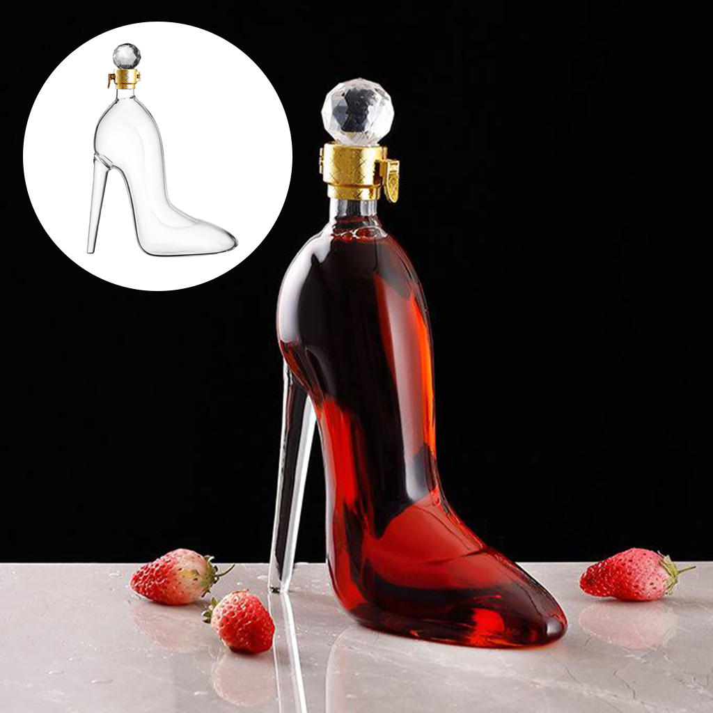 Wine Glasses 350ML High Heels Shape Decanter Luxurious Crystal Red Wine Brandy Champagne Glasse Decanter Bottle Home Bar Drinking 242B