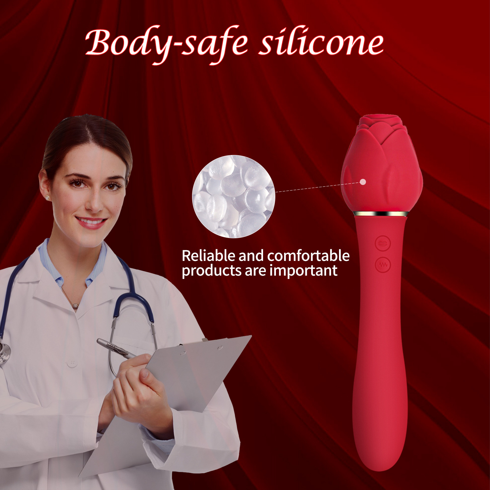 Vrouwelijk seks speelgoed krachtig clitoraal zuigen stimulator tong likken dubbelzijdige rozenvorm vibrator voor koppels
