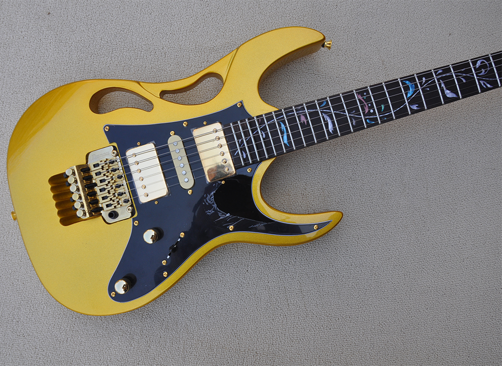 Gold Electric Guitar con tastiera Black Pickguard Rosewood 24 ESSERE PROPRIE