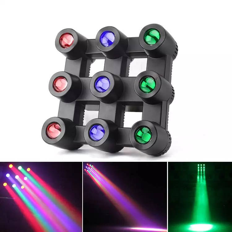 تأثيرات LED تصميم جديد DMX512 Control RGBW 4 in1 9 Eye Matrix Disco Light مع مصنع مصنع DJ Light
