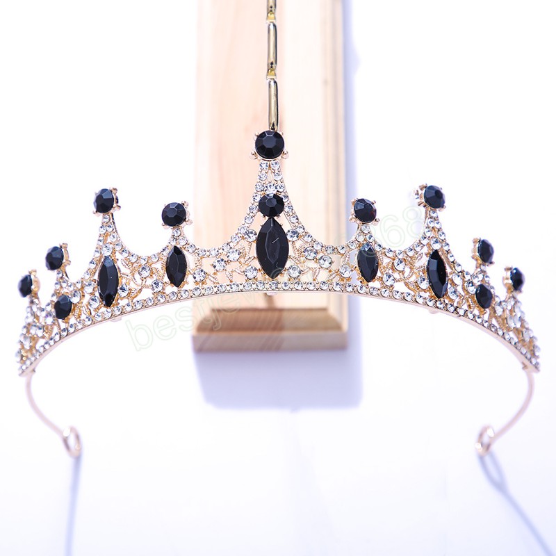 Cristal Strass Tiaras Coroas Casamento Cabelo Jóias Cor Noiva Princesa Mulheres Acessórios de Cabeça