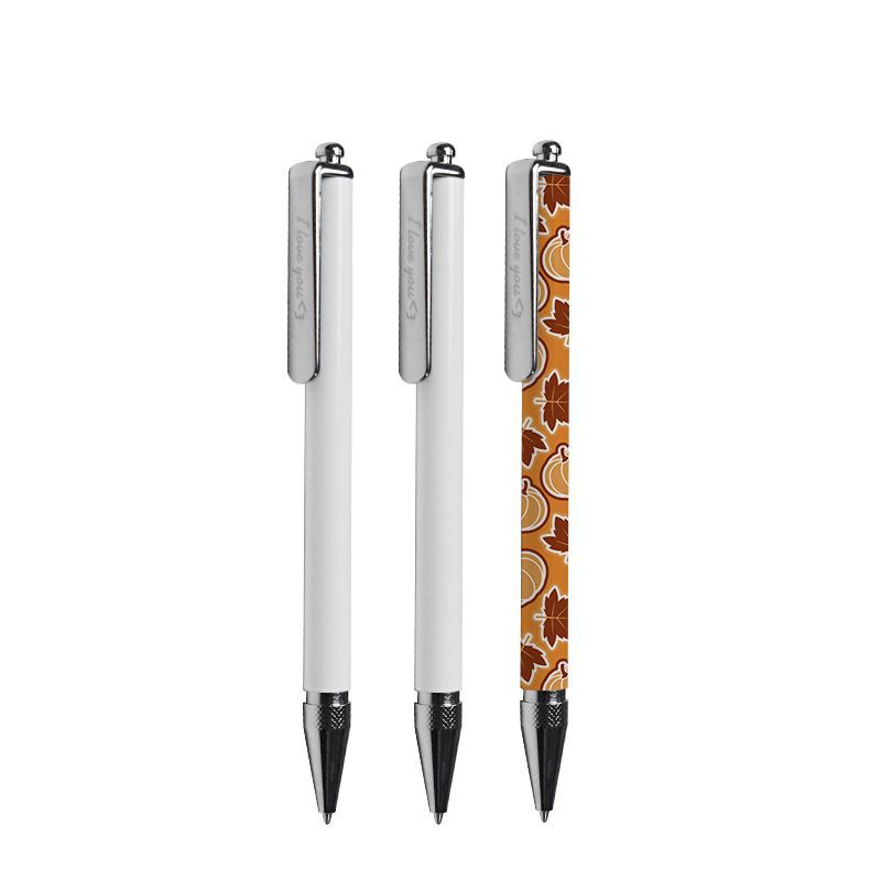 Długopisy sublimacyjne puste przenikania ciepła biały materiał ze stopu cynku dostosowane pióro szkolne materiały biurowe Z11