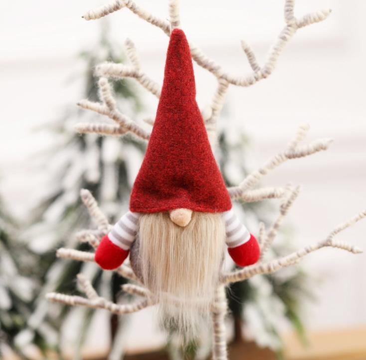 Julhandgjorda svenska gnome skandinaviska Tomte Santa Nisse Nordic Plush Elf Toy Table Ornament Xmas Tree Decorations SN222