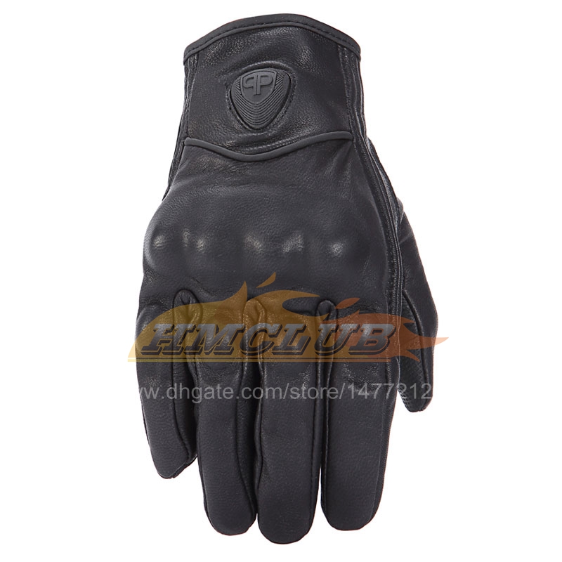 ST267 Retro Motorcykelhandskar Pursuit Perforated Real Leather Leather Touch Screen Män kvinnor Moto Vattentäta handskar Motocross handskar